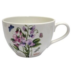 Portmeirion Botanic Garden Floral Flower Sweet Pea Jumbo Soup Cup Mug 20 OZ